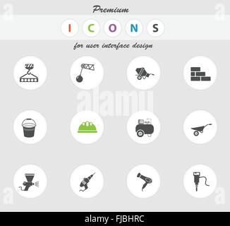 Building equipment icons set Stock Vector