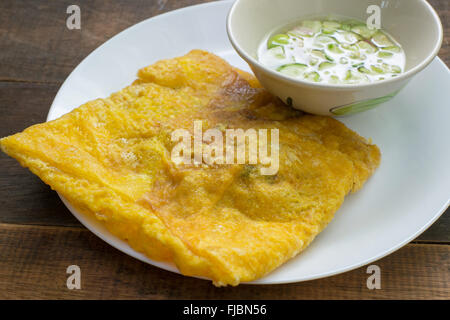 Thai style of crispy crepes dessert 'Kanom Buang' Stock Photo