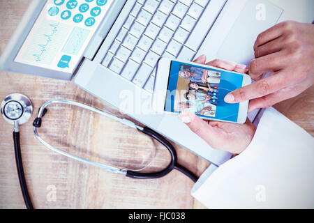 Composite image of view of video chat app Stock Photo