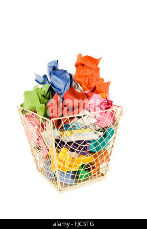Colorful Basket of Trash Stock Photo