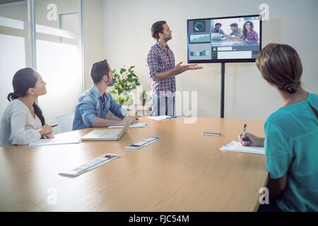 Composite image of screen with graphs Stock Photo