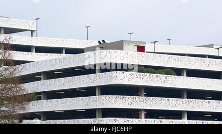 Modern multi-storey car park of St. Lucas hospital, Ghent, exterior view Stock Photo