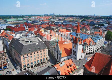 View over Altes Rathaus in Munich Stock Photo