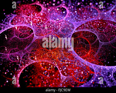Multiverse bubbles fractal, depth of field, computer generated abstract background Stock Photo