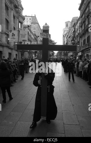 Procession of Holy Week in Barcelona, Holy Week, Good Friday, Barcelona, Catalonia, Spain Stock Photo