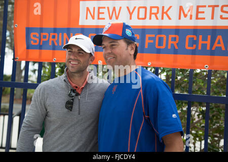 Mike Piazza and David Wright at Spring training with New York Mets at Tradition Field in Port St Lucie, Florida. (Photo by Louise Wateridge / Pacific Press) Stock Photo