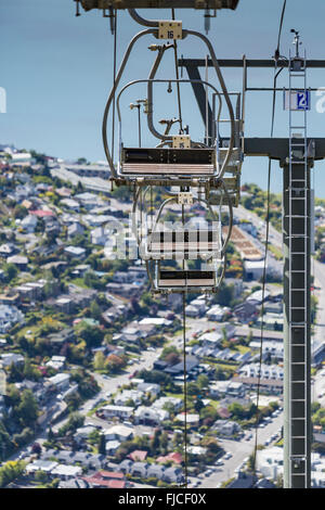 Cablecar View of Queenstown and Lake Wakatipu Stock Photo