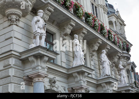 Wall statues of Town hall or Rathaus facade in Graz, Austria Stock Photo