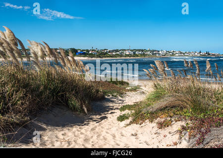 Beach in La Barra, a picturesque famous popular seaside holiday destination in Punta del Este, Uruguay Stock Photo