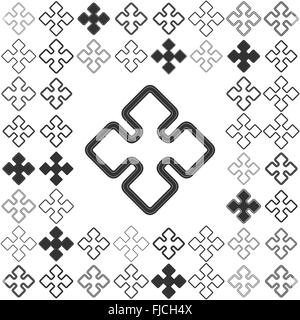 Line geometric icon design set Stock Vector