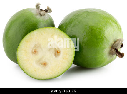 tasty feijoa isolated on the white background. Stock Photo