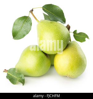 green pears isolated on the white background. Stock Photo