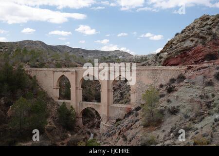 Bridge of four eyes in Aspe, Alicante, Spain Stock Photo