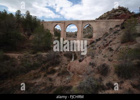 Bridge of four eyes in Aspe, Alicante, Spain Stock Photo