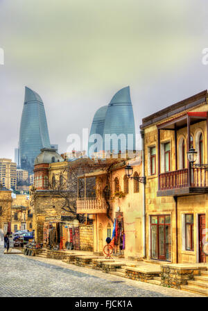 Icheri Sheher, the Old Town of Baku Stock Photo
