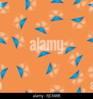Abstract seamless pattern with blue and orange particles. Vector illustration Stock Vector