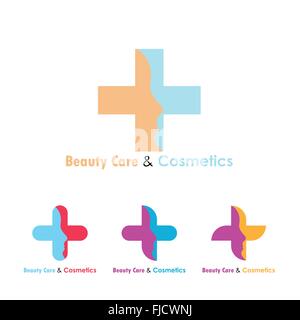 Beauty care vector logo design template.Cosmetic industry,skincare and cosmetics concept.Beauty salon, cosmetics, spa logo.Beaut Stock Vector