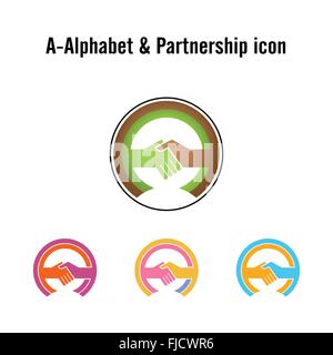 Creative A-letter icon abstract logo design vector template.Business offer,partnership icon.Corporate business and industrial Stock Vector