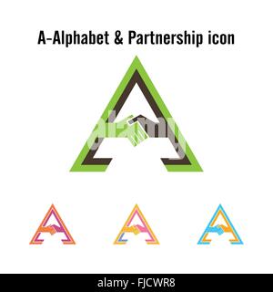Creative A-letter icon abstract logo design vector template.Business offer,partnership icon.Corporate business and industrial Stock Vector