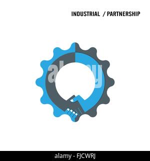 Creative handshake sign and industrial idea concept background, design for poster flyer cover brochure ,business idea,industrial Stock Vector