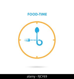 Food Time,Lunch Time icon.Eating time concept.Fork and spoon sign.Can be used for layout, banner and web design. Stock Vector