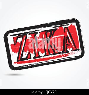 Zika virus grunge rubber stamp on white background.Vector illustration Stock Vector