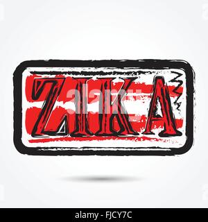 Zika virus grunge rubber stamp on white background.Vector illustration Stock Vector