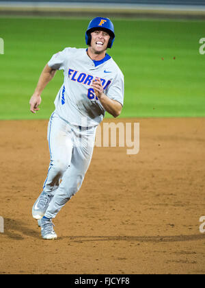 Orlando, FL, USA. 1st Mar, 2016. Florida outfielder Ryan Larson (66) as seen during NCAA baseball game action between the Florida Gators and the UCF Knights. Florida defeated UCF 9-5 at Jay Bergman Field in Orlando, FL Romeo T Guzman/CSM/Alamy Live News Stock Photo