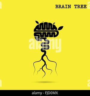 Creative brain tree abstract vector logo design template.Corporate business industrial creative logotype symbol.Brain tree sign Stock Vector