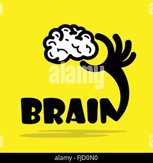 Creative brain sign idea,flat design.Concept of ideas inspiration, innovation, invention, effective thinking, knowledge sign Stock Vector