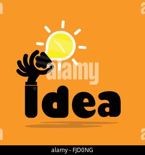 Creative bulb light idea,flat design.Concept of ideas inspiration, innovation, invention, effective thinking, knowledge Stock Vector