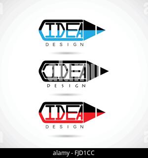 Creative pencil logo design.Concept of ideas inspiration, innovation, invention, effective thinking, knowledge. Business sign Stock Vector