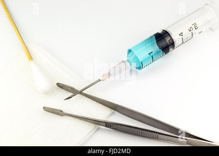 A photo of First aid kit on white isolate background Stock Photo