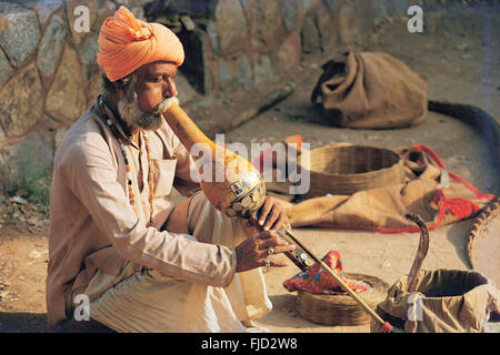 Snake Charmer, delhi, india, asia Stock Photo