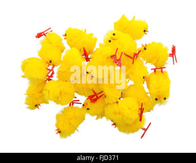 Abundance of easter chicks, selective focus, isolated Stock Photo