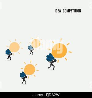 Idea competition idea concept. Business cartoon idea symbol.Vector illustration Stock Vector