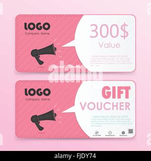 Gift voucher background or certificate coupon template with clean premium modern pattern design.Vector illustration Stock Vector