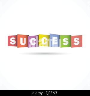 'SUCCESS' Overlapping Letters Vector Icon. Creative Vector Typography Concept. Inspirational work and success business quote. Stock Vector