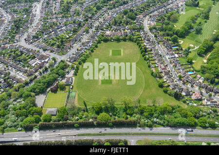 An aerial view of Gidea Park sports ground, Havering, Greater London Stock Photo