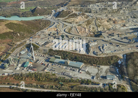 An aerial view of the China Clay works near St Austell in Cornwall Stock Photo