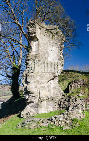 Some of the remains of Crickhowell Castle, also known as Alisby's Castle in Crickhowell, Powys Stock Photo