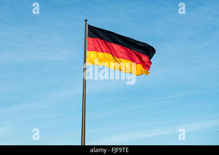 German national flag in the Government sector of Berlin. Stock Photo
