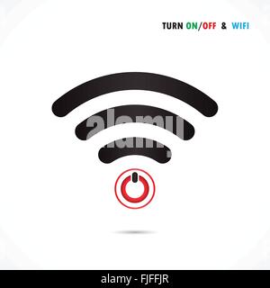 Turn On-Off switch sign and wifi sign. Technology and business background. Vector illustration Stock Vector