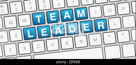 Team Leader laptop keyboard view. Stock Photo