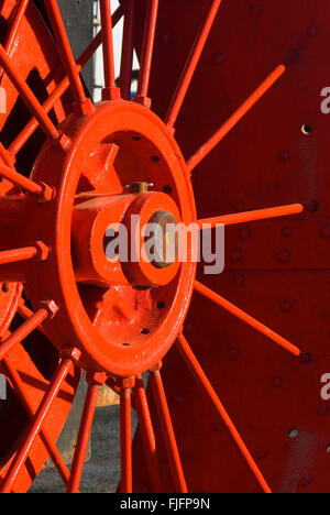Russell steam traction engine tractor wheels, Great Oregon Steam-Up, Antique Powerland, Brooks, Oregon Stock Photo