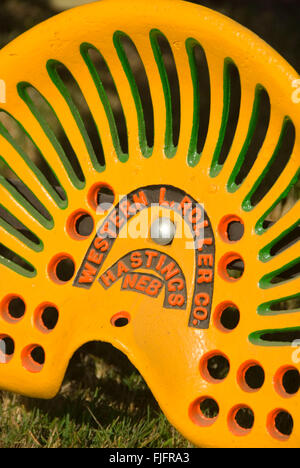 Painted tractor seat, Great Oregon Steam-Up, Antique Powerland, Brooks, Oregon Stock Photo