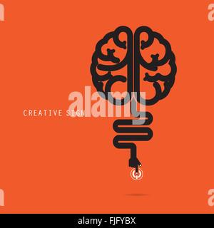 Creative brain concept, design for poster ,flyer, cover or brochure. Business and education concept. Vector illustration Stock Vector
