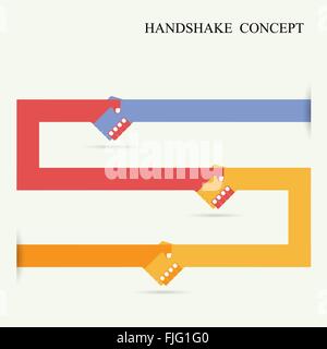 Handshake abstract sign vector design template. Business creative concept. Vector illustration Stock Vector