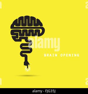 Brain opening concept.Creative brain abstract vector logo design template. Stock Vector