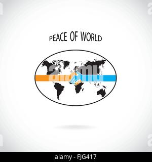 Handshake abstract sign vector design template. Peace of world concept. Vector illustration